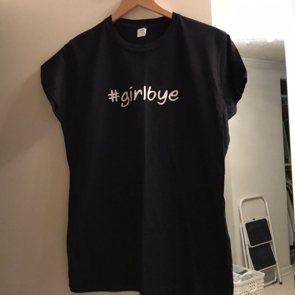 Black cotton tee shirts w slogan - Picture 1 of 3